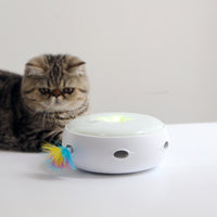 HKM-454547 Interactive Electric Feather Cat Ticker Toy - Talking & Playful Features, 5V, 550g, ABS Material, 18x18x8cm