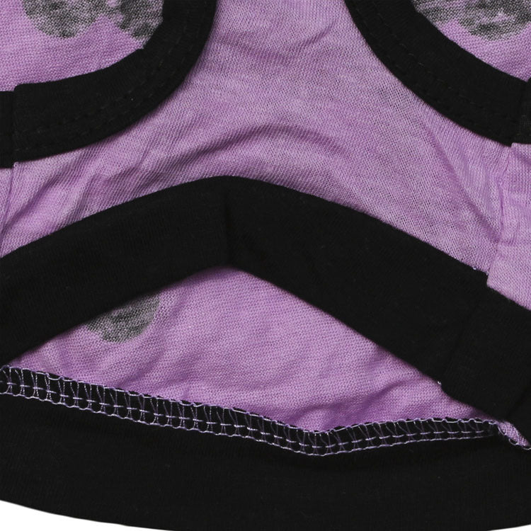 HKM-454547 Light Purple Cotton Skull Vest for Dogs - Spring and Summer Pet Clothing