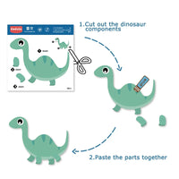 HKM-454675 Dinosaur Paper Cut Toy Set for Kids - Educational Coloring Activity for Ages 2-4