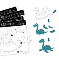 HKM-454675 Dinosaur Paper Cut Toy Set for Kids - Educational Coloring Activity for Ages 2-4