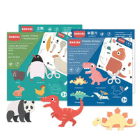 HKM-454675 Dinosaur Paper Cut Toy Set for Kids - Educational Coloring Activity for Ages 2-4
