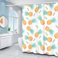 HKM-454803 Cartoon Fruit Pattern Shower Curtain Set in Modern Design, Multiple Sizes Available