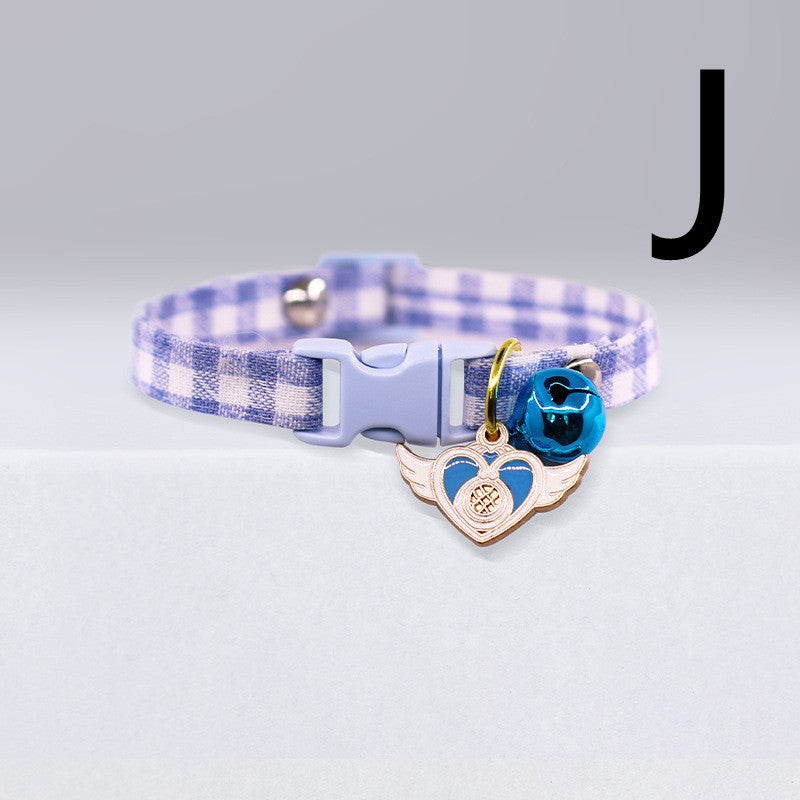 HKM-454803 Cat Cute Checkered Collar Bell