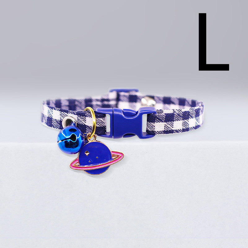 HKM-454803 Cat Cute Checkered Collar Bell