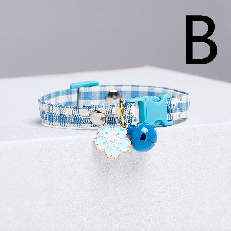 HKM-454803 Cat Cute Checkered Collar Bell