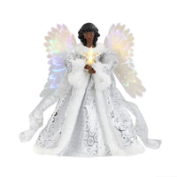 HKM-454867 Golden Angel Doll Tree Topper with LED Glow for Christmas Tree Decoration