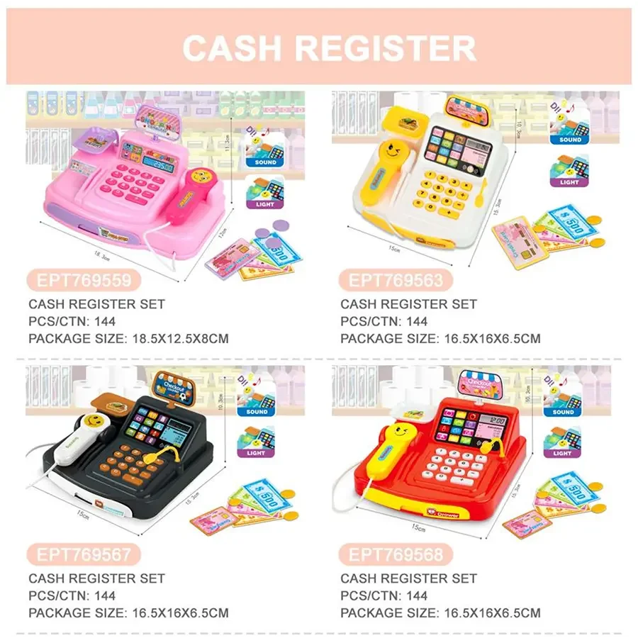 KTX-454931 Electric Candy Donuts Dessert Supermarket Trolley Cart Toy Set for Pretend Play Ages 2-7