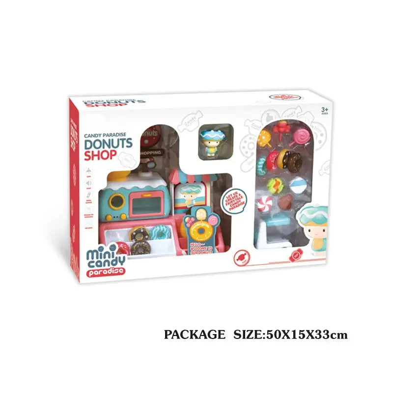 KTX-454931 Electric Candy Donuts Dessert Supermarket Trolley Cart Toy Set for Pretend Play Ages 2-7