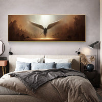HKM-455251 Angel of Justice Modern Decorative Canvas Art Print, Rectangular Wall Hanging