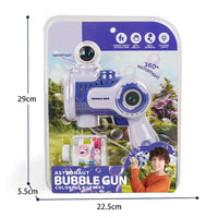 HKM-455507 Handheld Electric 10-Hole Astronaut Bubble Machine with Light and Music for Kids