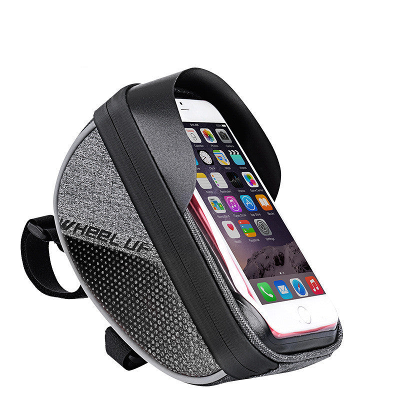 HKM-455507 Touch Screen Bicycle Handlebar Bag with Waterproof Zipper for Mountain Bikes