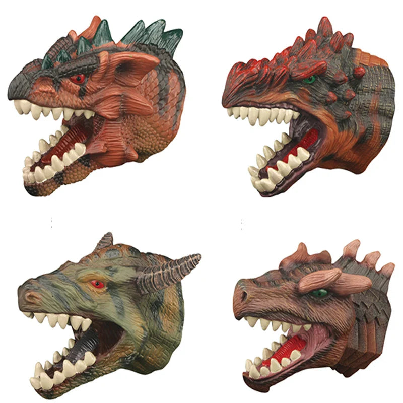 HKM-455827 Dinosaur Hand Puppet Toy for Kids - Soft Rubber Interactive Storytelling Puppet