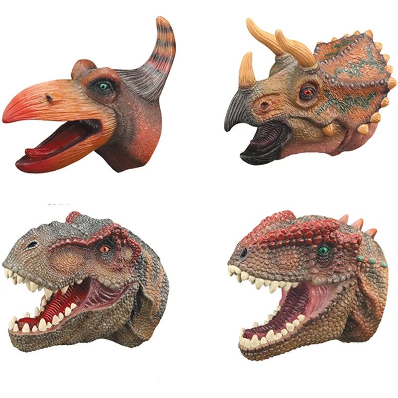 HKM-455827 Dinosaur Hand Puppet Toy for Kids - Soft Rubber Interactive Storytelling Puppet