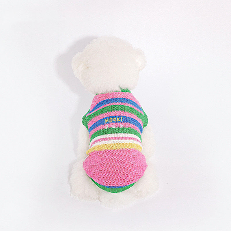 HKM-455827 Stylish Color-Matching Dog Vest for Small and Medium Breeds in Pink and Green