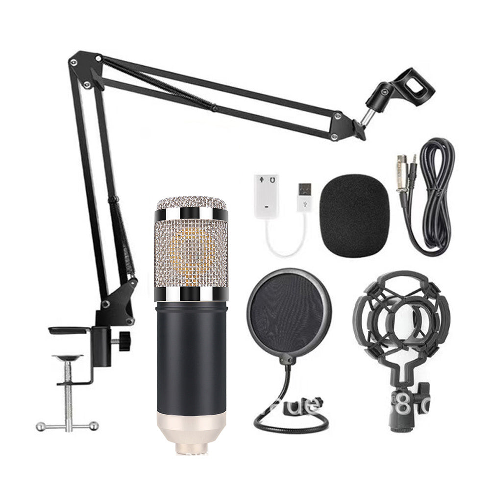 KTX-455955 Bm-800 Condenser Microphone Set with USB Sound Card and Accessories for Home, Studio, and KTV Use