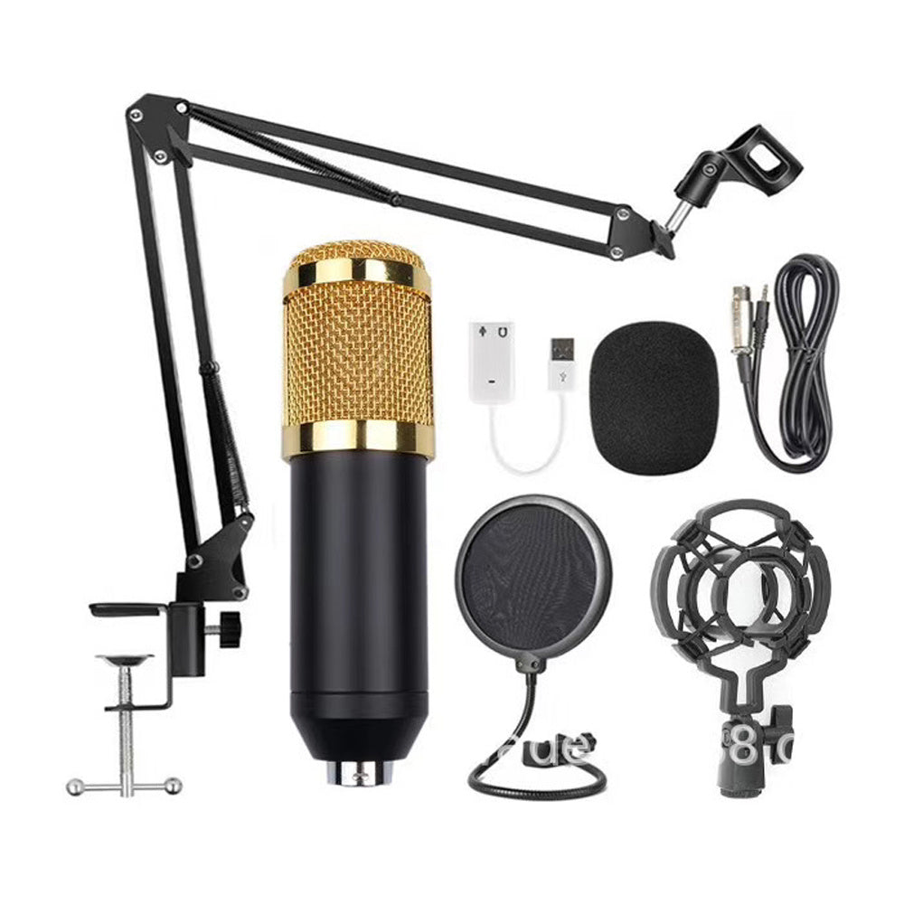 KTX-455955 Bm-800 Condenser Microphone Set with USB Sound Card and Accessories for Home, Studio, and KTV Use