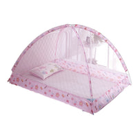 HKM-456083 Children's Foldable Yurt Mosquito Net – Anti-Mosquito Bed Curtain in Pink, Blue, Beige, and Purple (Size 80-120)