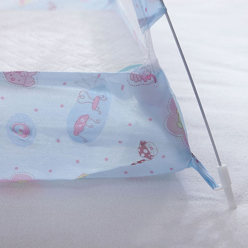 HKM-456083 Children's Foldable Yurt Mosquito Net – Anti-Mosquito Bed Curtain in Pink, Blue, Beige, and Purple (Size 80-120)