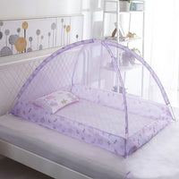 HKM-456083 Children's Foldable Yurt Mosquito Net – Anti-Mosquito Bed Curtain in Pink, Blue, Beige, and Purple (Size 80-120)
