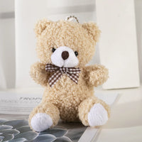 HKM-456083 Kawaii Plush Teddy Bear Keychain - Soft Mini Stuffed Animal Bag Charm for Kids and Adults
