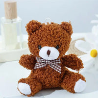 HKM-456083 Kawaii Plush Teddy Bear Keychain - Soft Mini Stuffed Animal Bag Charm for Kids and Adults