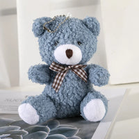 HKM-456083 Kawaii Plush Teddy Bear Keychain - Soft Mini Stuffed Animal Bag Charm for Kids and Adults