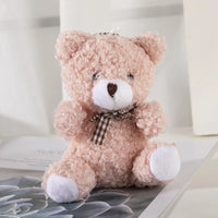 HKM-456083 Kawaii Plush Teddy Bear Keychain - Soft Mini Stuffed Animal Bag Charm for Kids and Adults