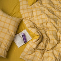 HKM-456083 Washed Cotton Check Duvet Cover for 1.8m Bed