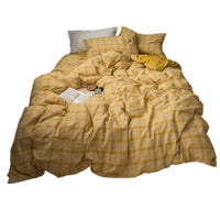 HKM-456083 Washed Cotton Check Duvet Cover for 1.8m Bed
