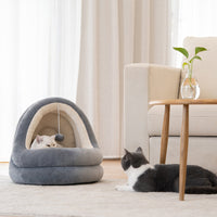 HKM-456211 Cozy Crystal Velvet Cat and Small Dog Bed with Removable Mattress