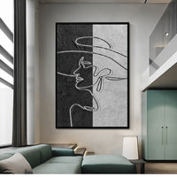 HKM-456339 Handmade Oil Painting Lady Portrait on Canvas - Unframed Wall Art for Home Decoration