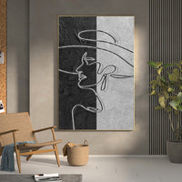 HKM-456339 Handmade Oil Painting Lady Portrait on Canvas - Unframed Wall Art for Home Decoration