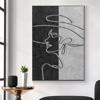 HKM-456339 Handmade Oil Painting Lady Portrait on Canvas - Unframed Wall Art for Home Decoration