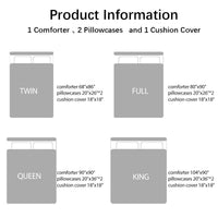 HKM-456403 3D Skeleton Printed 4-Piece Comforter Set with Shams and Cushion Cover, Black, Queen Size