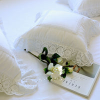 HKM-456467 Luxury Khaki Embroidery Cushion Cover with Ruffle Lace - Various Colors Available, Size 45x45cm to 65x65cm