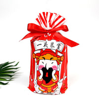 HKM-456531 Christmas Old Man Drawstring Bag - Festive Packaging for Holiday Gifts, 23.5cm Height x 14.8cm Width x 6cm Bottom Width, Set of 10