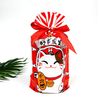HKM-456531 Christmas Old Man Drawstring Bag - Festive Packaging for Holiday Gifts, 23.5cm Height x 14.8cm Width x 6cm Bottom Width, Set of 10