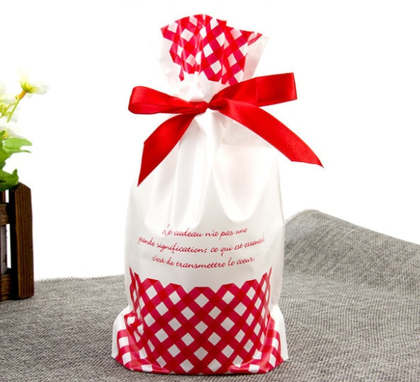 HKM-456531 Christmas Old Man Drawstring Bag - Festive Packaging for Holiday Gifts, 23.5cm Height x 14.8cm Width x 6cm Bottom Width, Set of 10