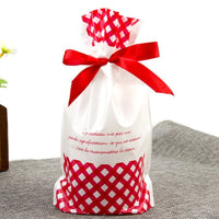 HKM-456531 Christmas Old Man Drawstring Bag - Festive Packaging for Holiday Gifts, 23.5cm Height x 14.8cm Width x 6cm Bottom Width, Set of 10
