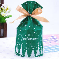 HKM-456531 Christmas Old Man Drawstring Bag - Festive Packaging for Holiday Gifts, 23.5cm Height x 14.8cm Width x 6cm Bottom Width, Set of 10