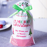 HKM-456531 Christmas Old Man Drawstring Bag - Festive Packaging for Holiday Gifts, 23.5cm Height x 14.8cm Width x 6cm Bottom Width, Set of 10