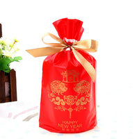 HKM-456531 Christmas Old Man Drawstring Bag - Festive Packaging for Holiday Gifts, 23.5cm Height x 14.8cm Width x 6cm Bottom Width, Set of 10