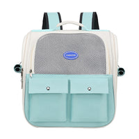HKM-456595 Portable Breathable Pet Backpack - Milky White, Gray, Green, Blue, Pink - Medium Soft Oxford Material