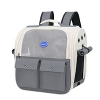 HKM-456595 Portable Breathable Pet Backpack - Milky White, Gray, Green, Blue, Pink - Medium Soft Oxford Material