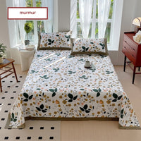 HKM-456723 Floral Cotton Quilt Cover Set - Sizes for Beds 0.9m to 2.2m, Modern Design