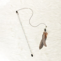 HKM-457043 Interactive Feather Cat Teaser Wand - Engaging Toy for Cats, Safe Design, 44CM Rod Length