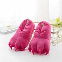 HKM-457235 Cozy Plush Dinosaur Claw Slippers for All Ages - Non-Slip Fuzzy Comfort