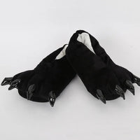 HKM-457235 Cozy Plush Dinosaur Claw Slippers for All Ages - Non-Slip Fuzzy Comfort