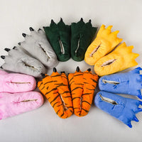 HKM-457235 Cozy Plush Dinosaur Claw Slippers for All Ages - Non-Slip Fuzzy Comfort