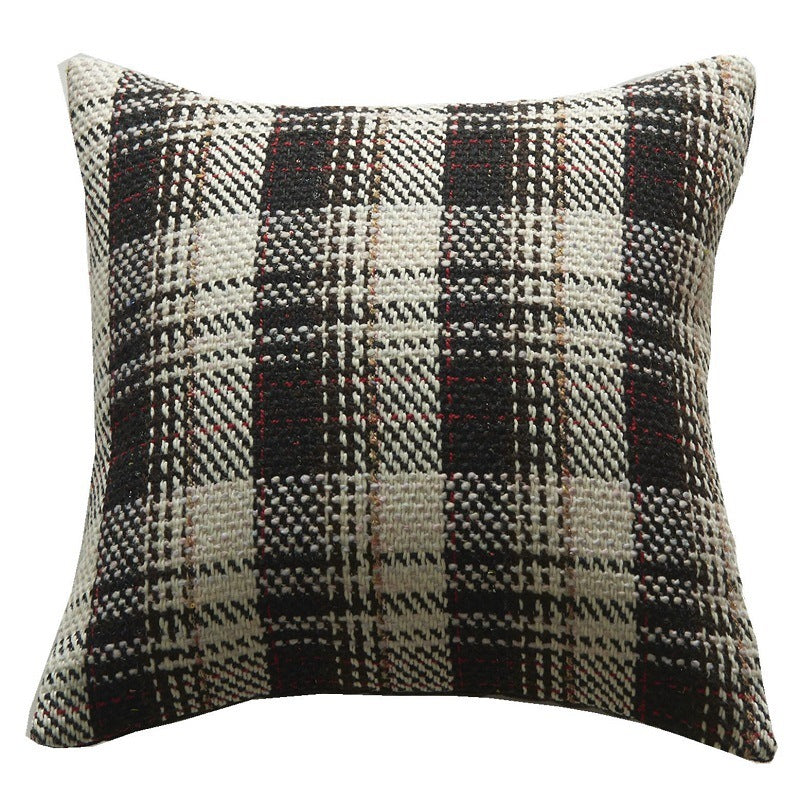 HKM-457235 Plaid Wool Pillowcase for Festive Home Decor in Red, Green, and Black - Available in Multiple Sizes